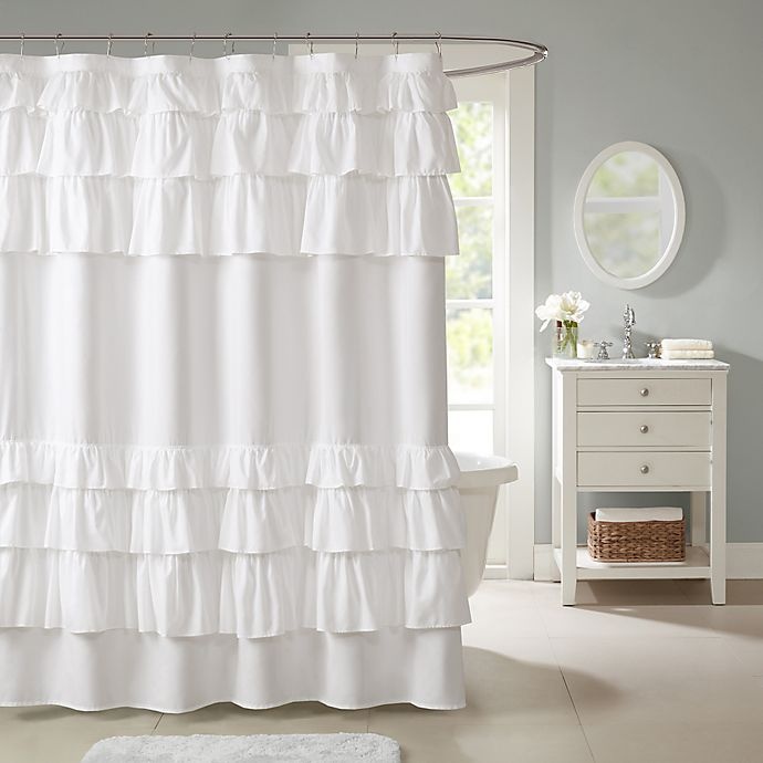 slide 1 of 1, Madison Park Grace Shower Curtain - White, 72 in