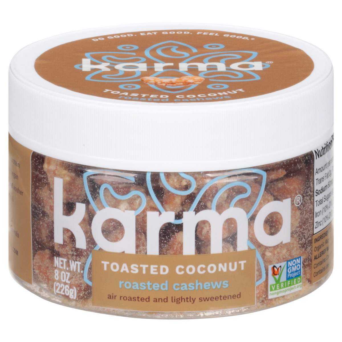 slide 1 of 1, Karma Coconut Crunch Roasted Cashews, 8 oz
