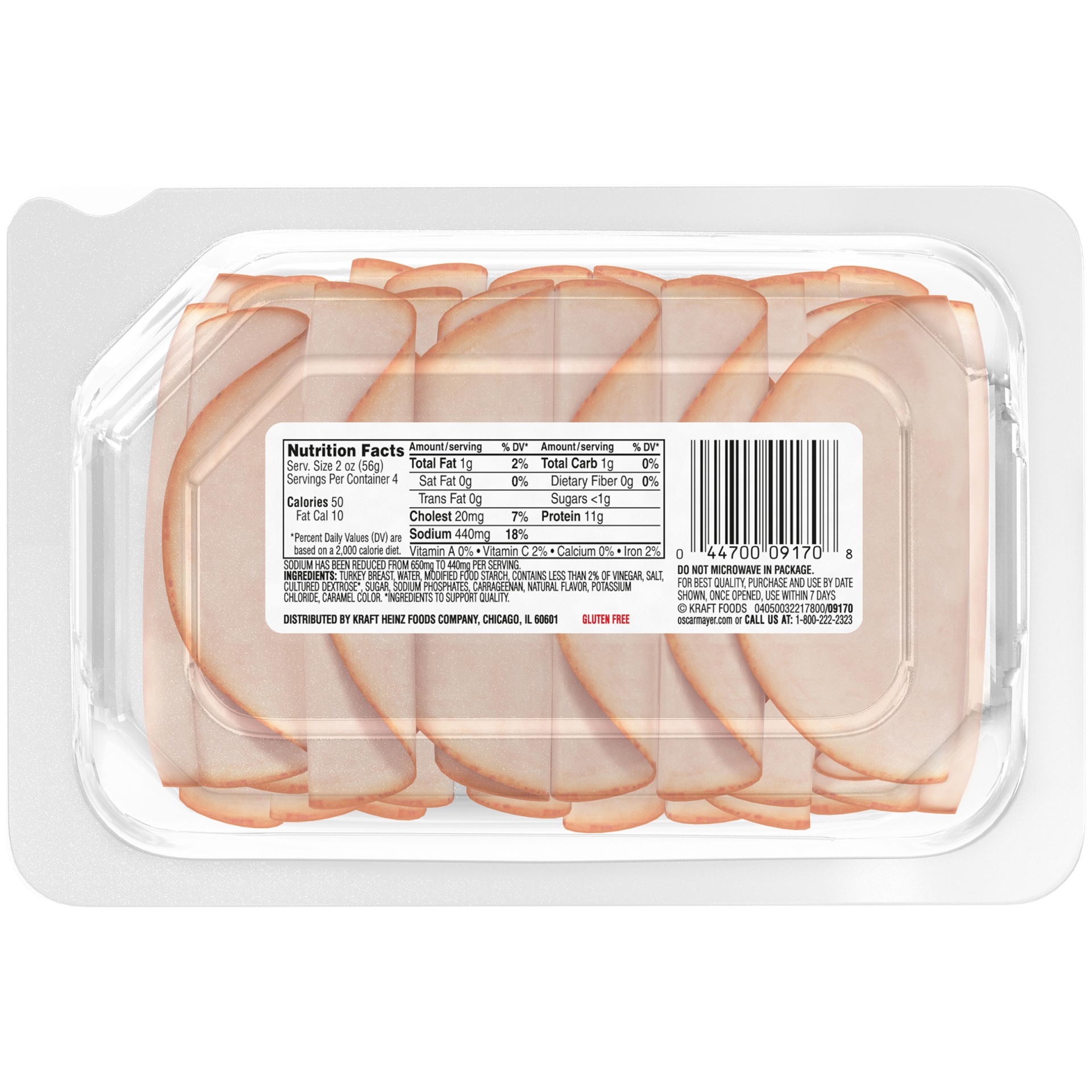 slide 4 of 6, Oscar Mayer Deli Fresh Oven Roasted Turkey Breast Sliced Lunch Meat with 32% Lower Sodium Tray, 8 oz