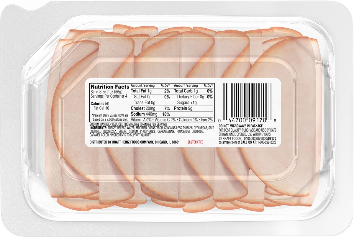 slide 2 of 9, Oscar Mayer Deli Fresh Oven Roasted Sliced Turkey Breast Deli Lunch Meat with 32% Lower Sodium, 8 oz Package, 