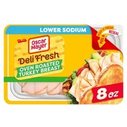 Oscar Mayer Deli Fresh Oven Roasted Sliced Turkey Breast Deli Lunch Meat with 34% Lower Sodium, 8 oz Package