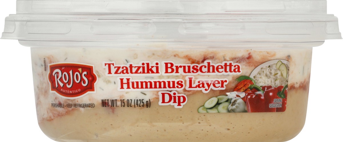 slide 2 of 12, Rojo's Tzatziki Bruschetta Hummus Layer Dip 15 oz, 15 oz