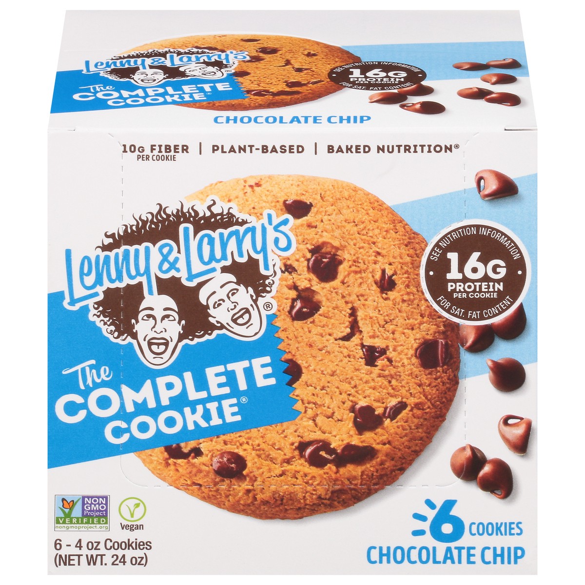 slide 1 of 12, Lenny & Larry's Chocolate Chip The Complete Cookie 6 - 4 oz Cookies, 6 ct