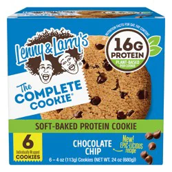 Lenny & Larry's The Complete Cookie, Chocolate Chip, 4oz - 6ct
