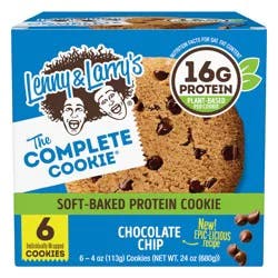 Lenny & Larry's The Complete Cookie, Chocolate Chip, 4oz - 6ct
