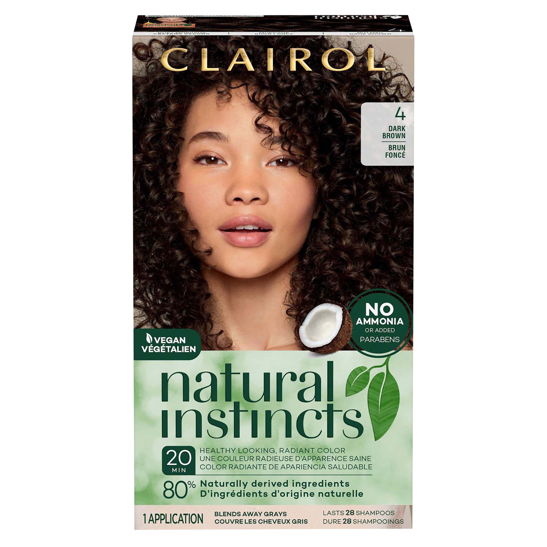slide 1 of 1, Clairol Natural Instincts Dark Brown 4 Hair Coloring Kit, 1 kit