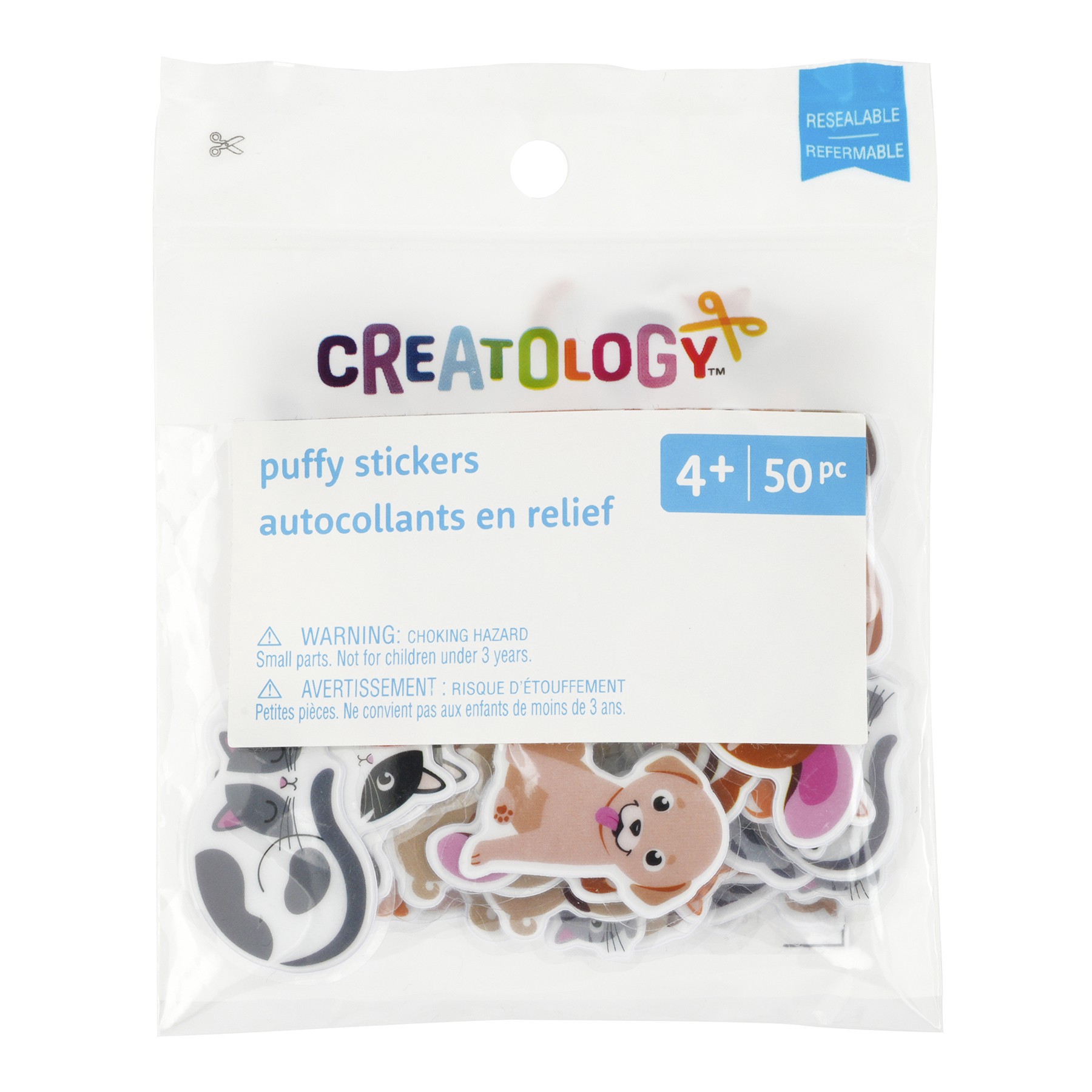 slide 2 of 2, Cat & Dog Puffy Stickers By Creatology, 0.98 in - 1.8 in