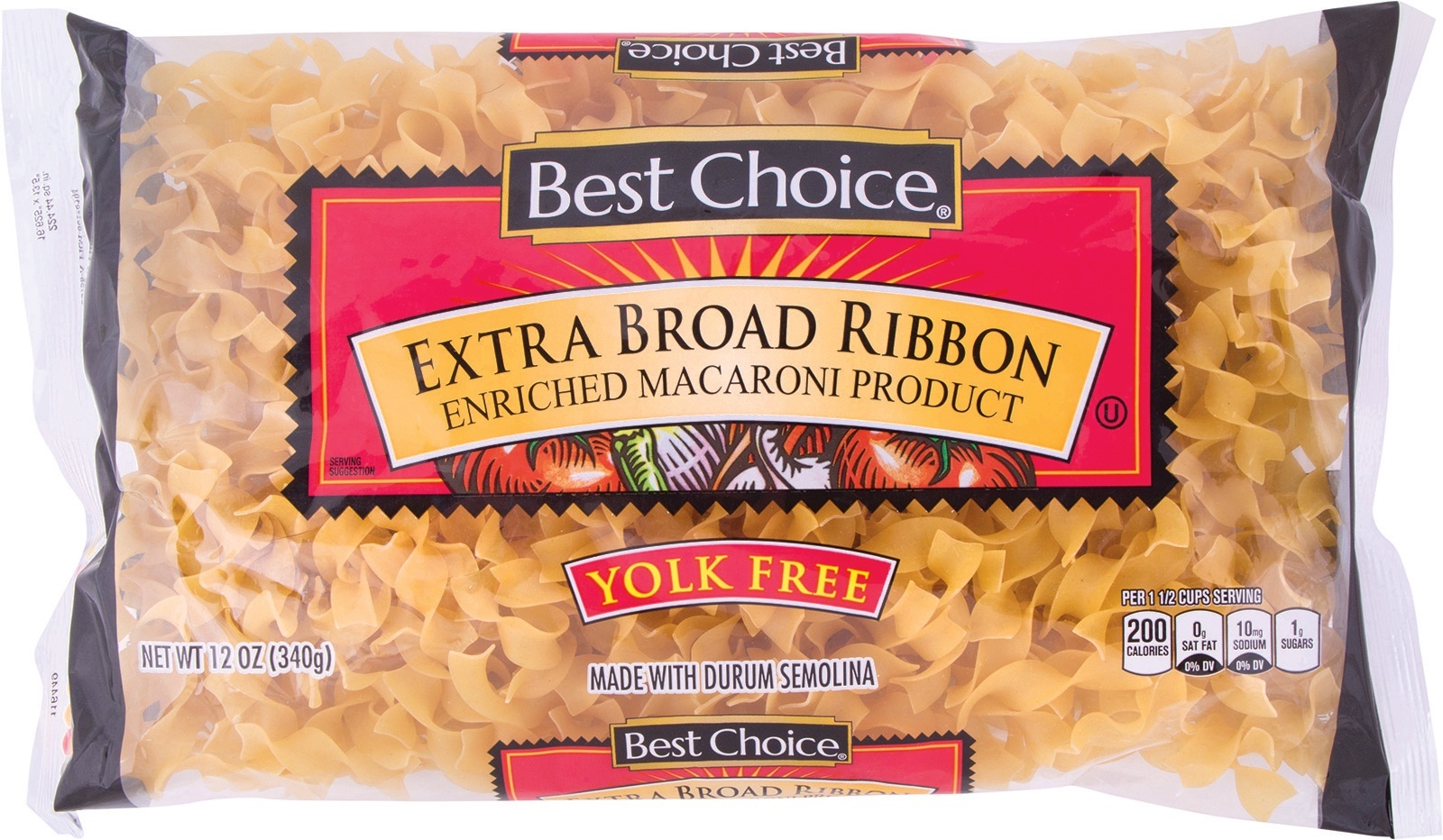 slide 1 of 1, Best Choice Yolk-Free Extra Broad Ribbon Noodles, 12 oz