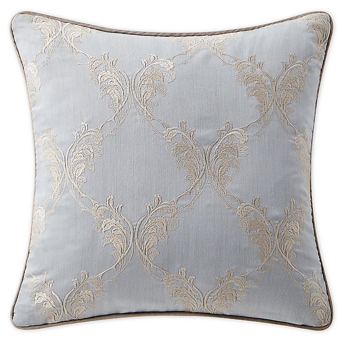 slide 1 of 2, Waterford Baylen Embroidered Square Throw Pillow - Dusty Blue, 1 ct