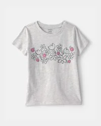 Carters Toddler Girl Ladybug Floral Graphic Tee - Grey Grey 5T