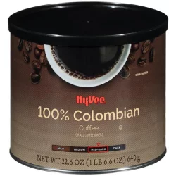Hy-vee Med-dark Roast 100% Colombian Arabica Coffee- 22.6 oz