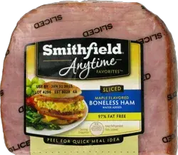 Smithfield Anytime Favorites Sliced Boneless Ham Maple Flavored