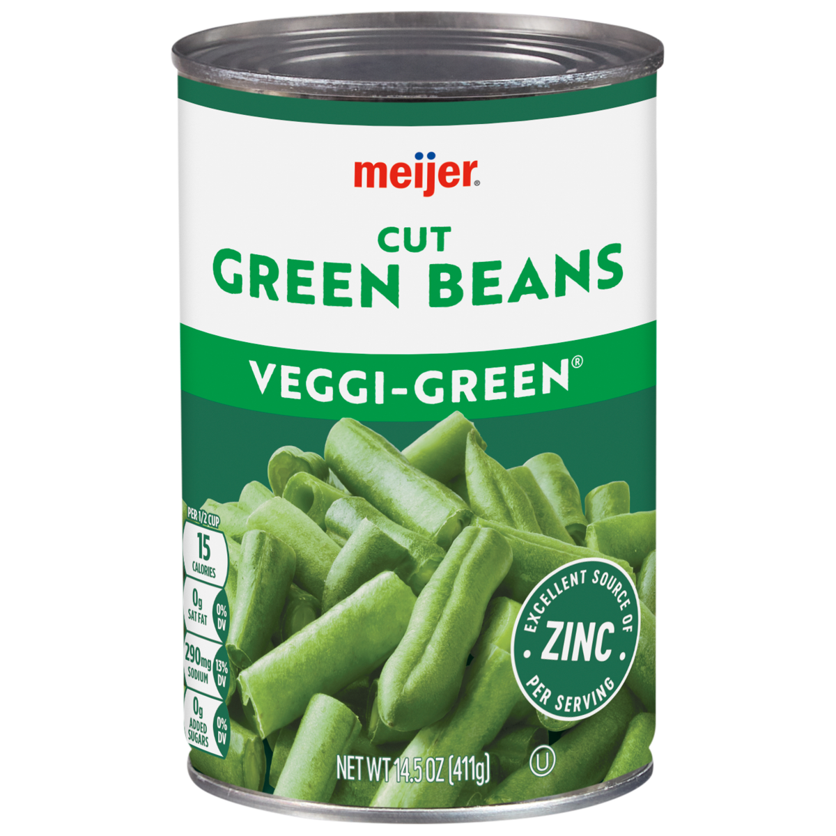 slide 1 of 9, Meijer Veri-Green Cut Green Beans, 14.5 oz