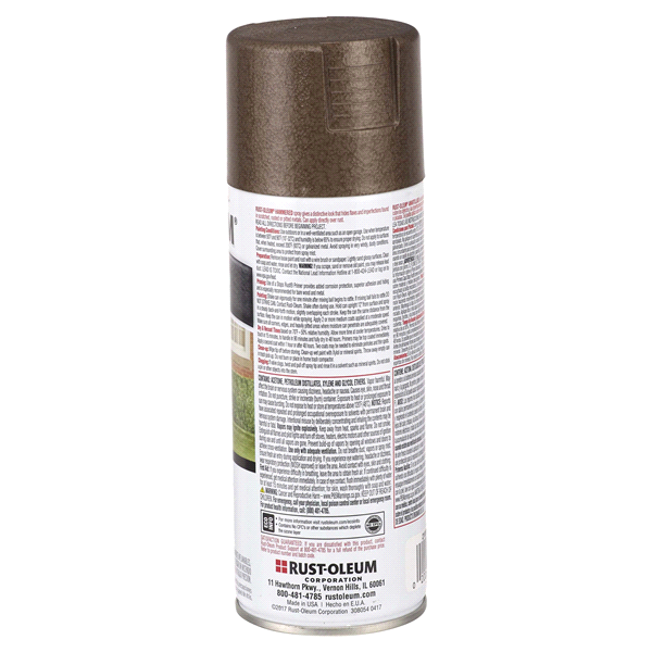 slide 3 of 9, Rust-Oleum Stops Rust Protective Hammered Metal Finish Spray Paint - 210880, Brown, 12 oz