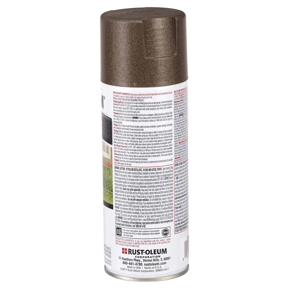 slide 8 of 9, Rust-Oleum Stops Rust Protective Hammered Metal Finish Spray Paint - 210880, Brown, 12 oz