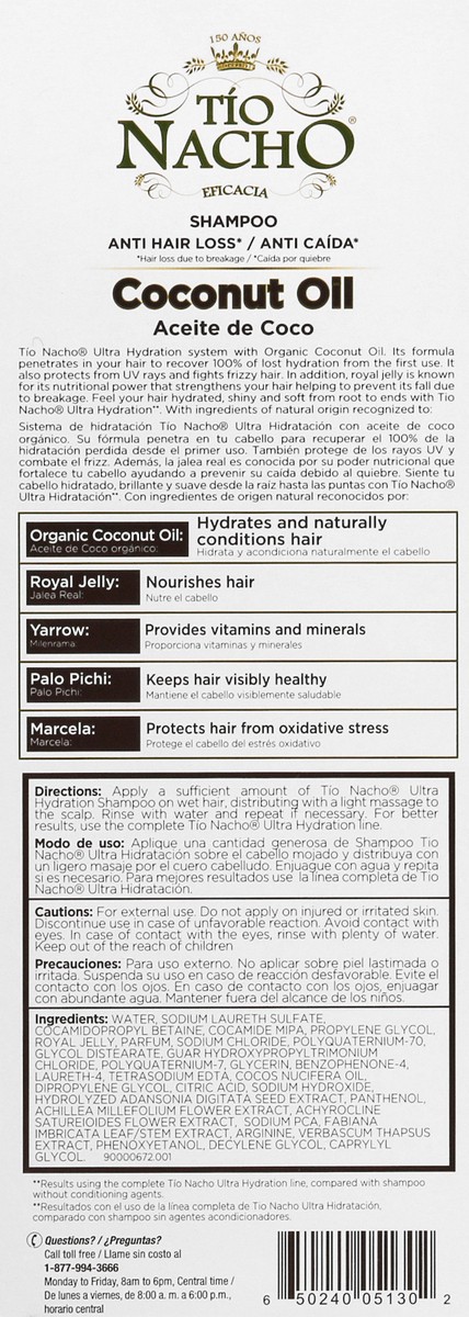 slide 4 of 12, Tio Nacho Eficacia Tio Nacho Coconut Oil Shampoo 14 Ounces, 14 oz