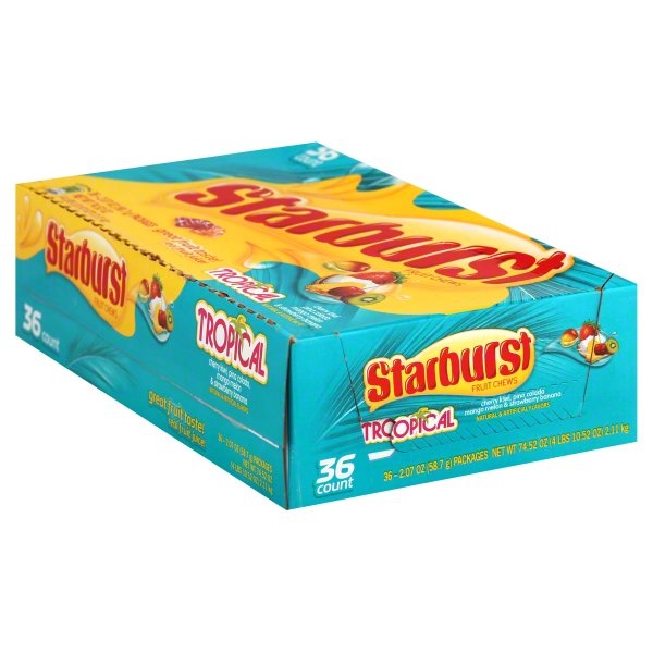 slide 1 of 1, Starburst Tropical Fruit Chews (Bulk), 36 ct