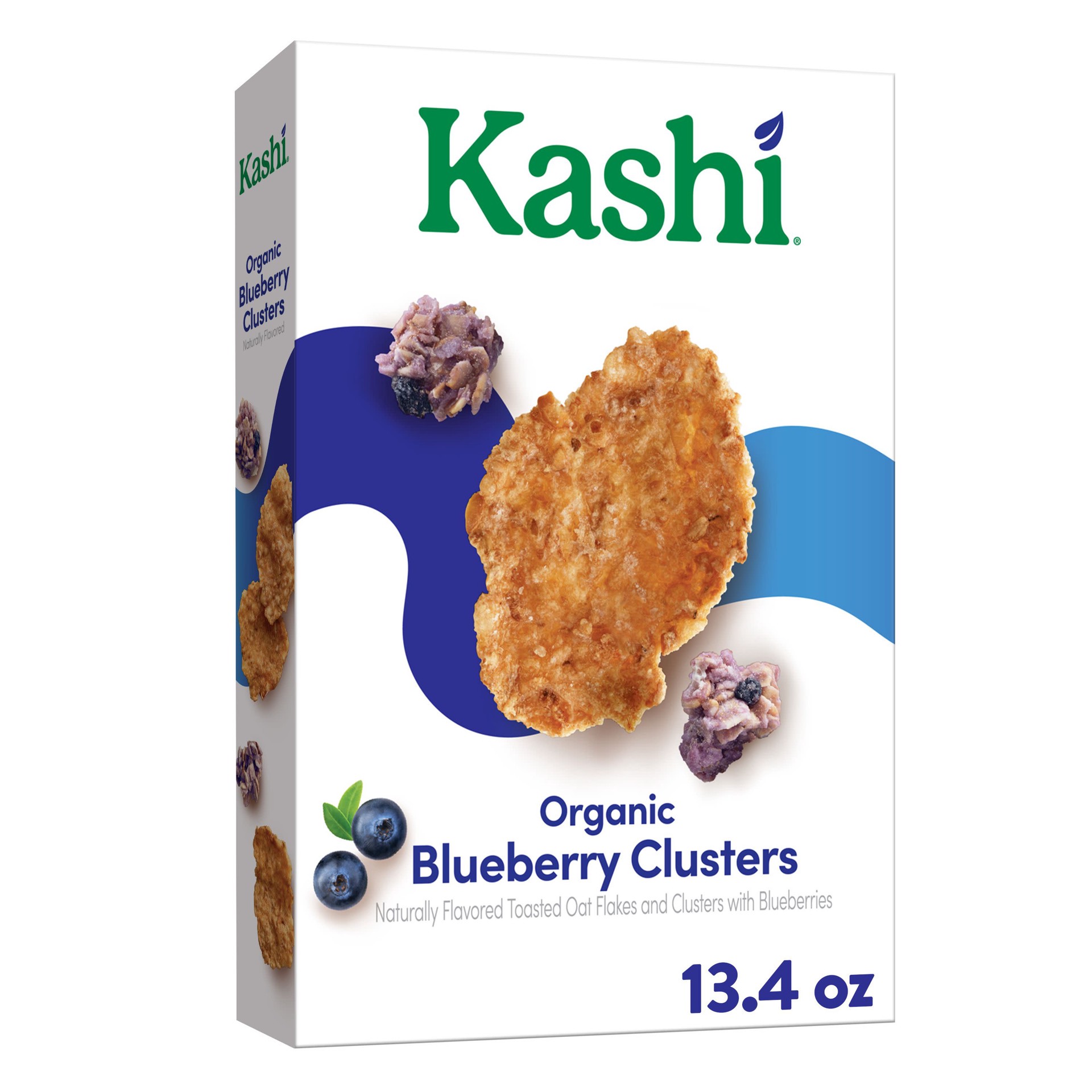slide 1 of 5, Kashi Breakfast Cereal, Fiber Cereal, Family Breakfast, Blueberry Clusters, 13.4oz Box, 1 Box, 13.4 oz