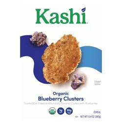 Kashi Breakfast Cereal, Fiber Cereal, Family Breakfast, Blueberry Clusters, 13.4oz Box (1 Box)