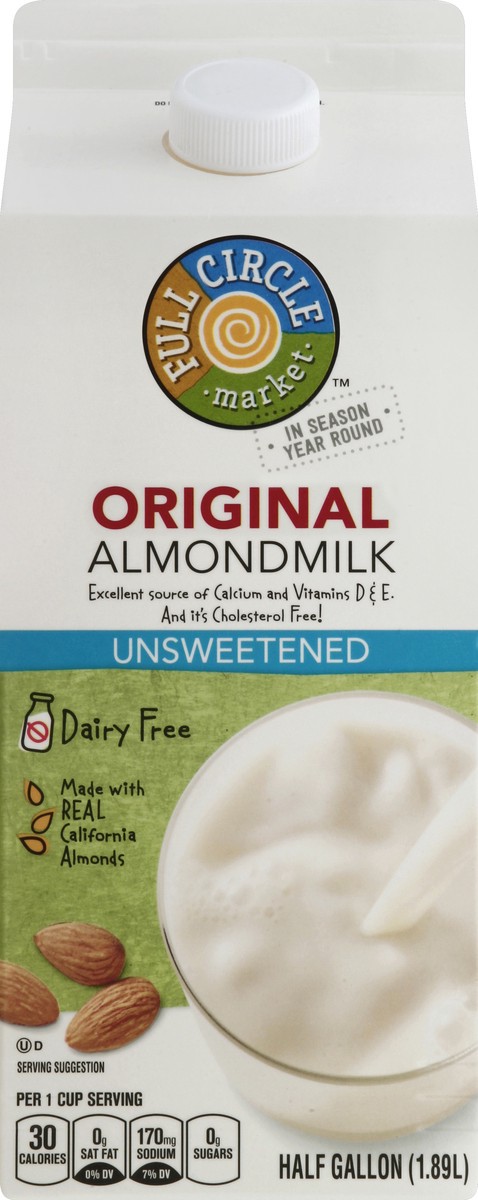 slide 6 of 6, Full Circle Market Rich & Creamy Unsweetened Almond Milk, 64 fl oz