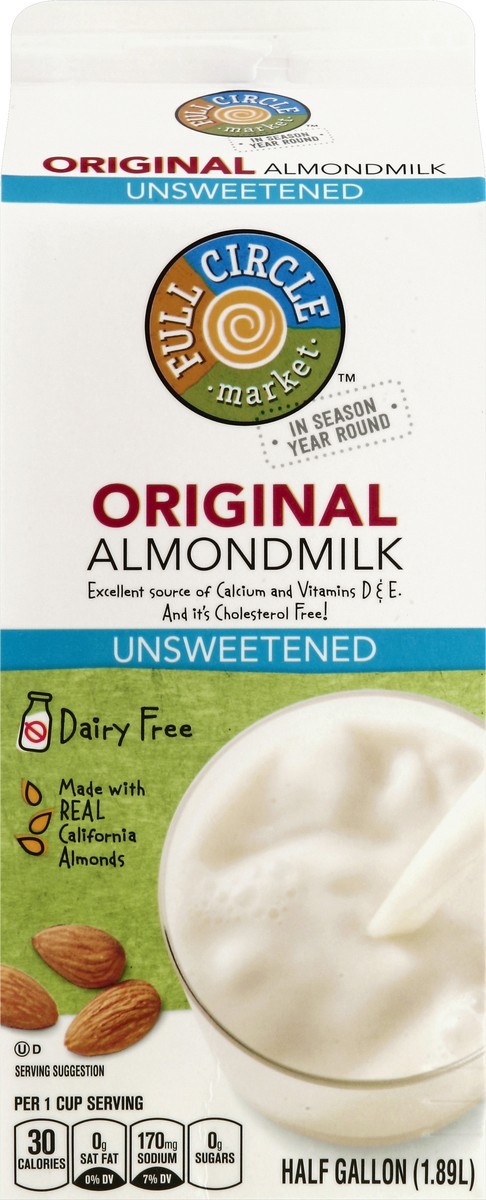 slide 4 of 6, Full Circle Market Rich & Creamy Unsweetened Almond Milk, 64 fl oz