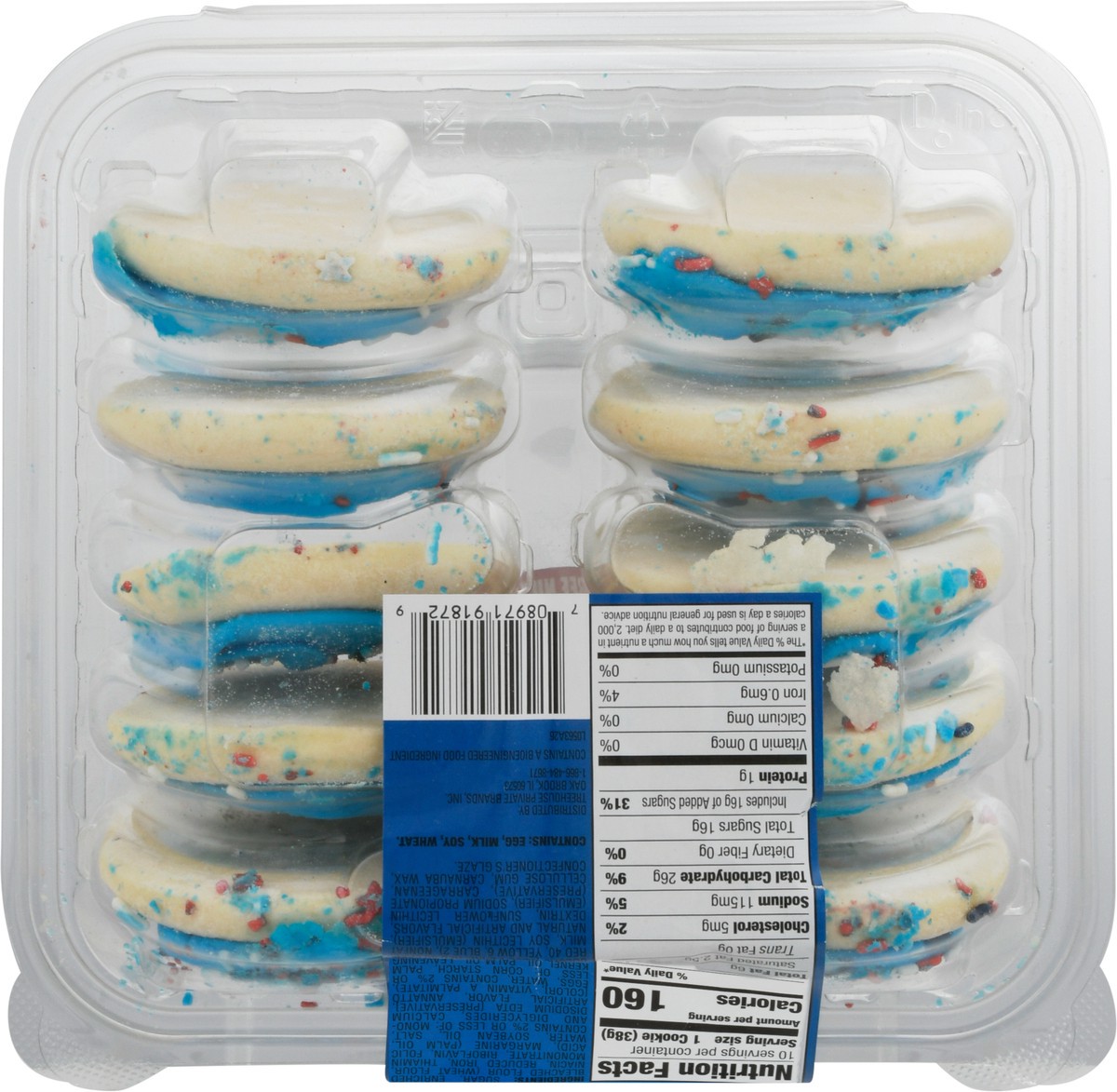 slide 5 of 9, Lofthouse Blue Frosted Sugar Cookies, Patriotic, 13.5 oz, 10 ct, 10 ct