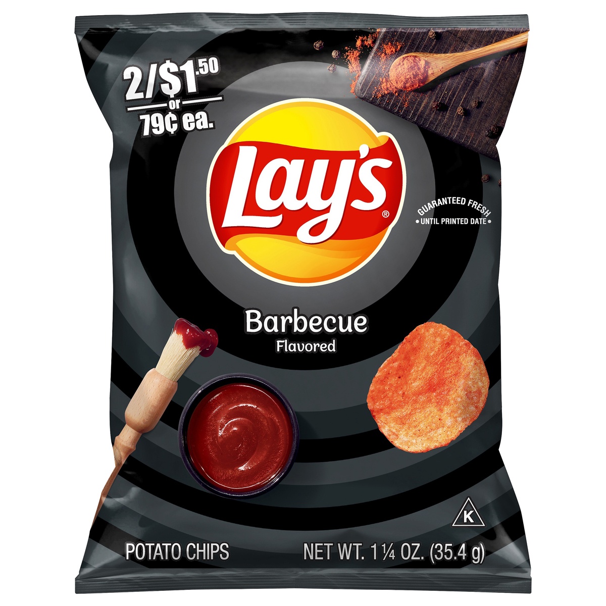 slide 1 of 1, Lay's Barbecue Flavored Potato Chips, 1.25 oz