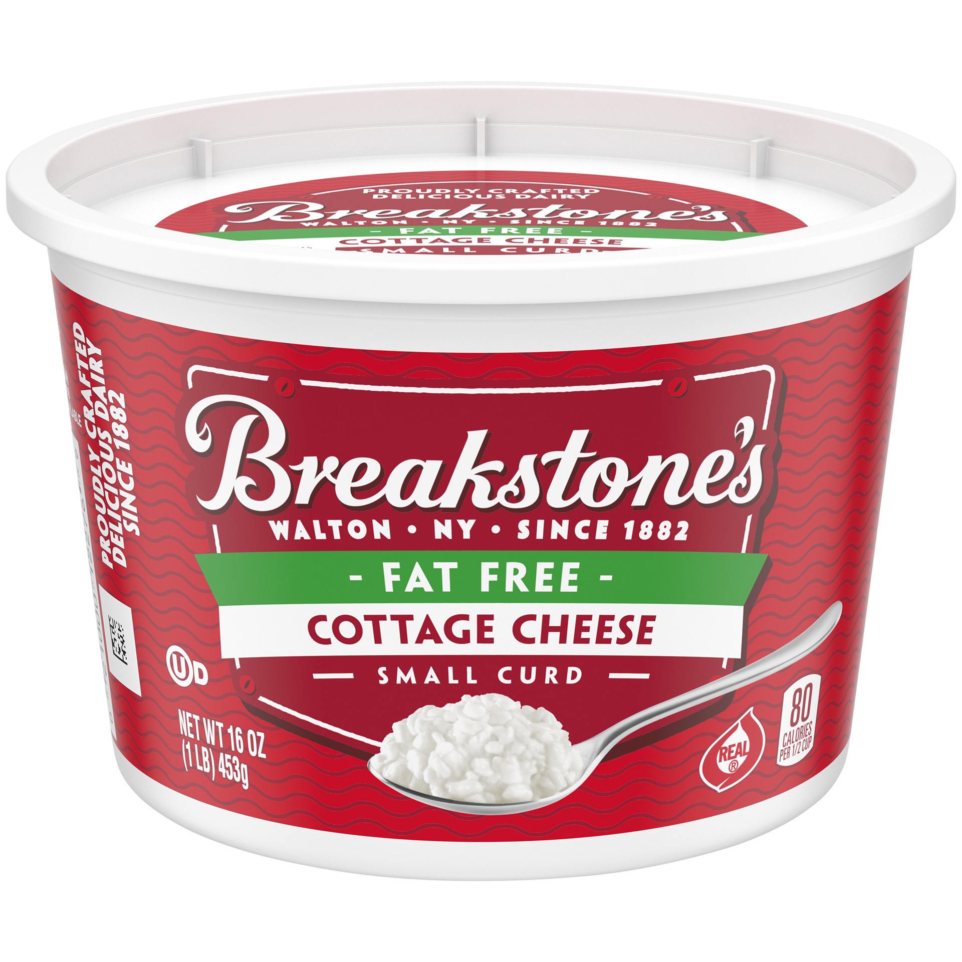 slide 1 of 6, Breakstone's Fat Free Small Curd Cottage Cheese, 16 oz Tub, 16 oz