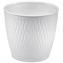 Deroma Ariel Round Pot - 7.9 inch - White