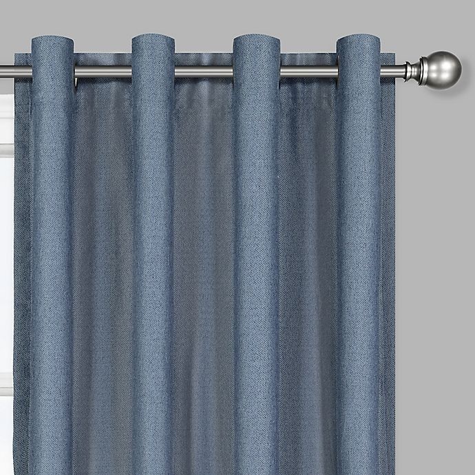 slide 2 of 4, Brookstone Zadie Grommet 100% Blackout Window Curtain Panel - Indigo, 84 in