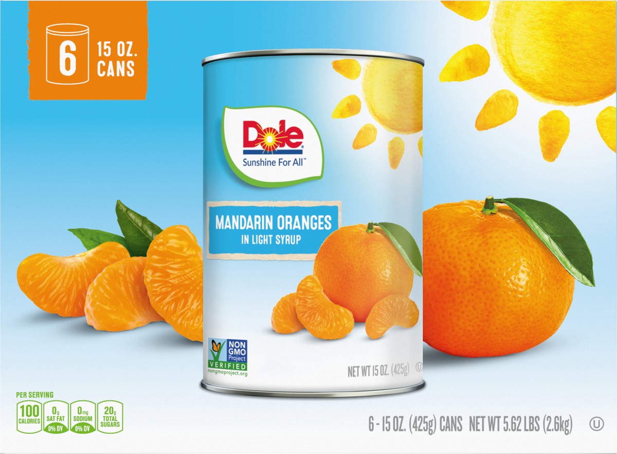 slide 12 of 13, Dole Mandarin Oranges in Light Syrup 6-15 oz. Cans, 6 ct