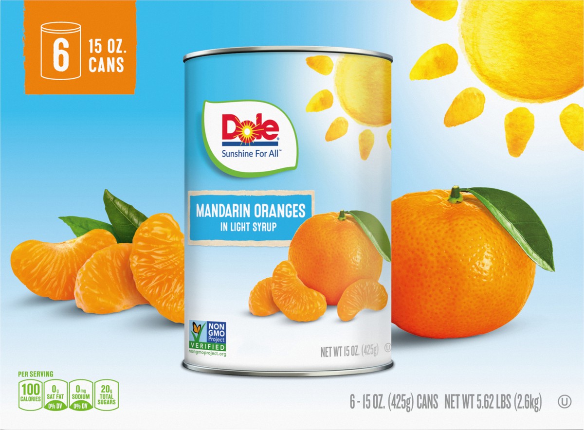 slide 13 of 13, Dole Mandarin Oranges in Light Syrup 6-15 oz. Cans, 6 ct