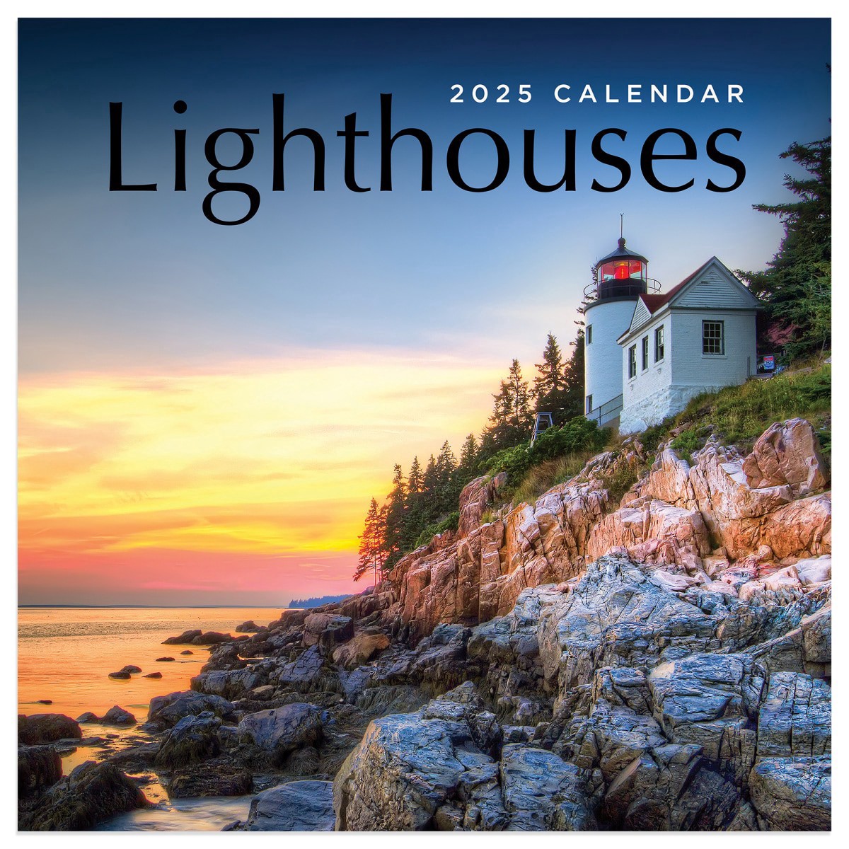 slide 1 of 1, 2025 Lighthouses Mini Calendar, 1 ct