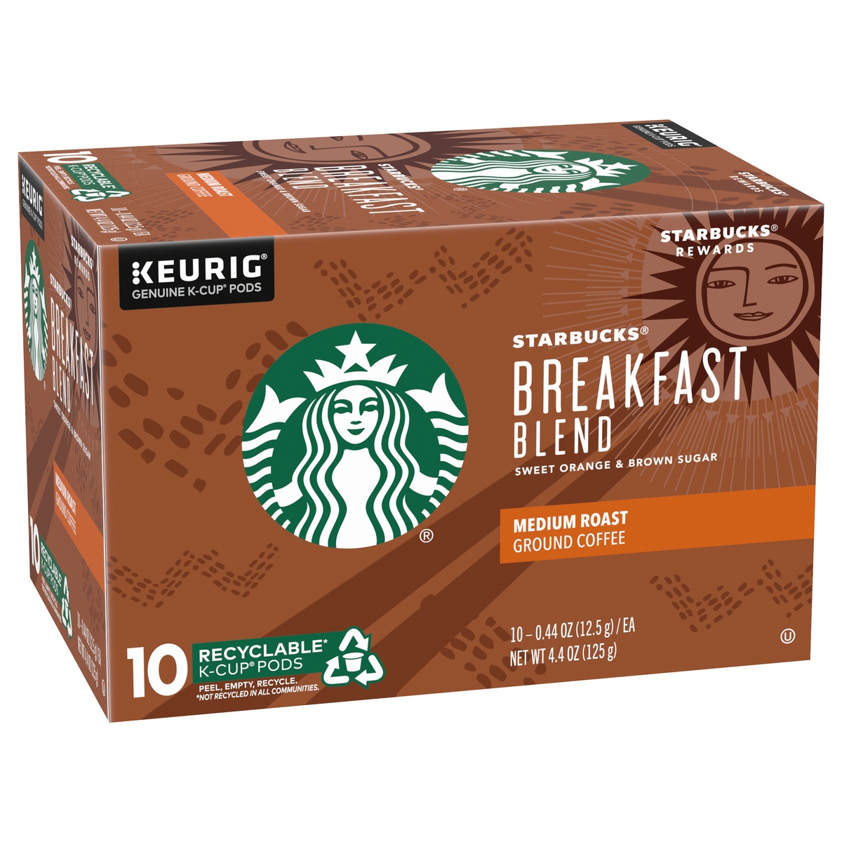 slide 8 of 10, Starbucks Medium Roast K-Cup Coffee Pods, Breakfast Blend for Keurig Brewers, 10 ct