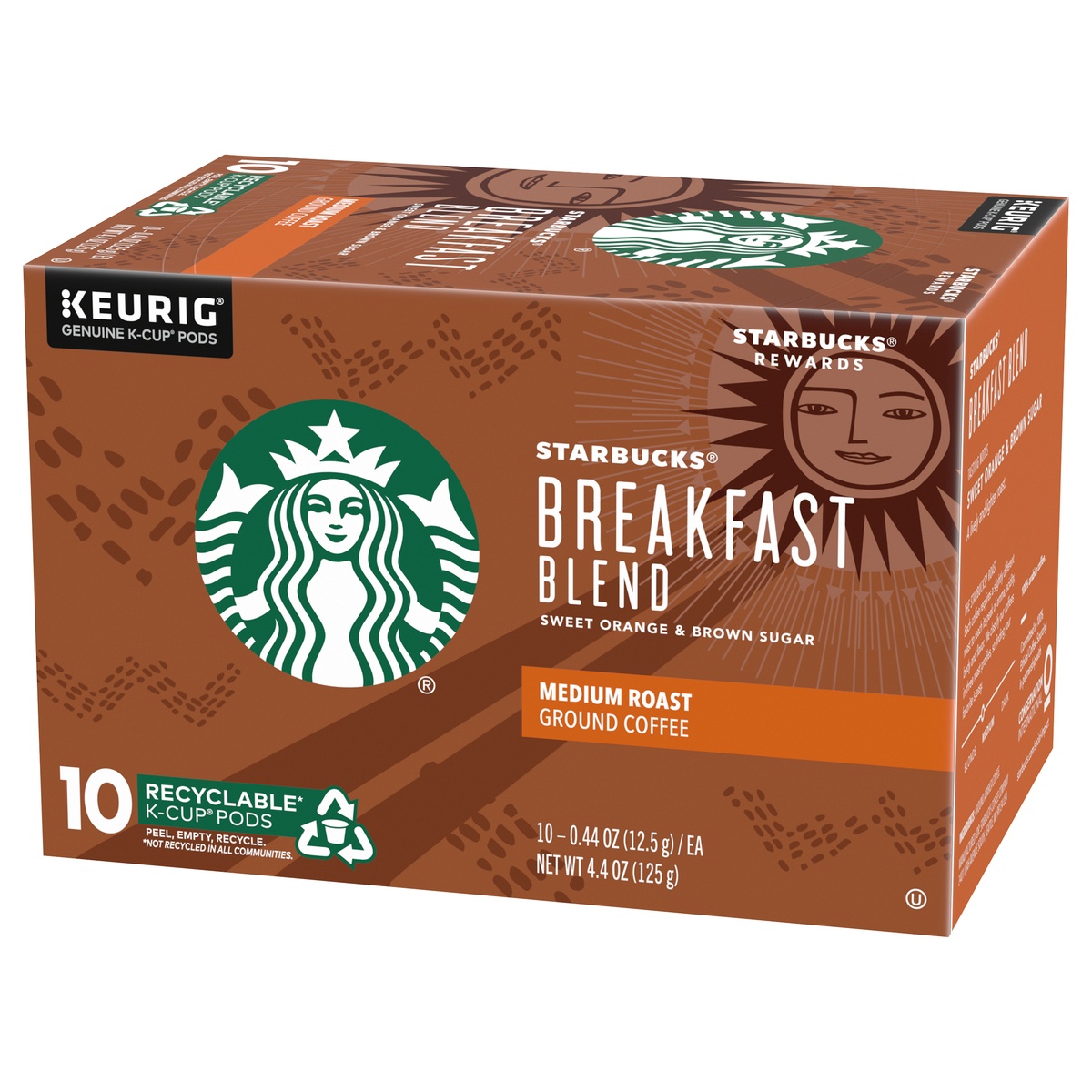 slide 9 of 10, Starbucks Medium Roast K-Cup Coffee Pods, Breakfast Blend for Keurig Brewers, 10 ct