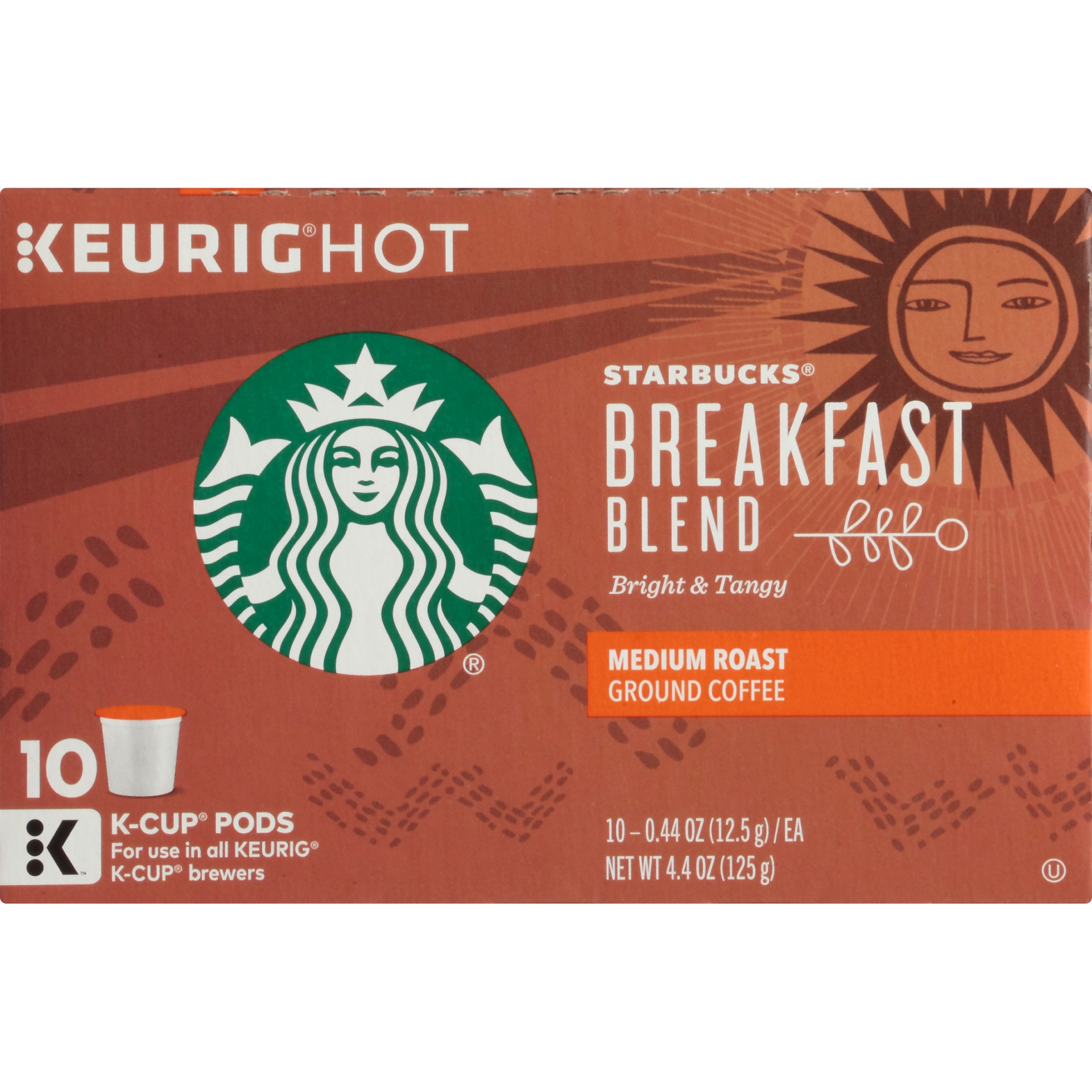 slide 5 of 7, Starbucks Medium Roast K-Cup Coffee Pods, Breakfast Blend for Keurig Brewers, 10 ct