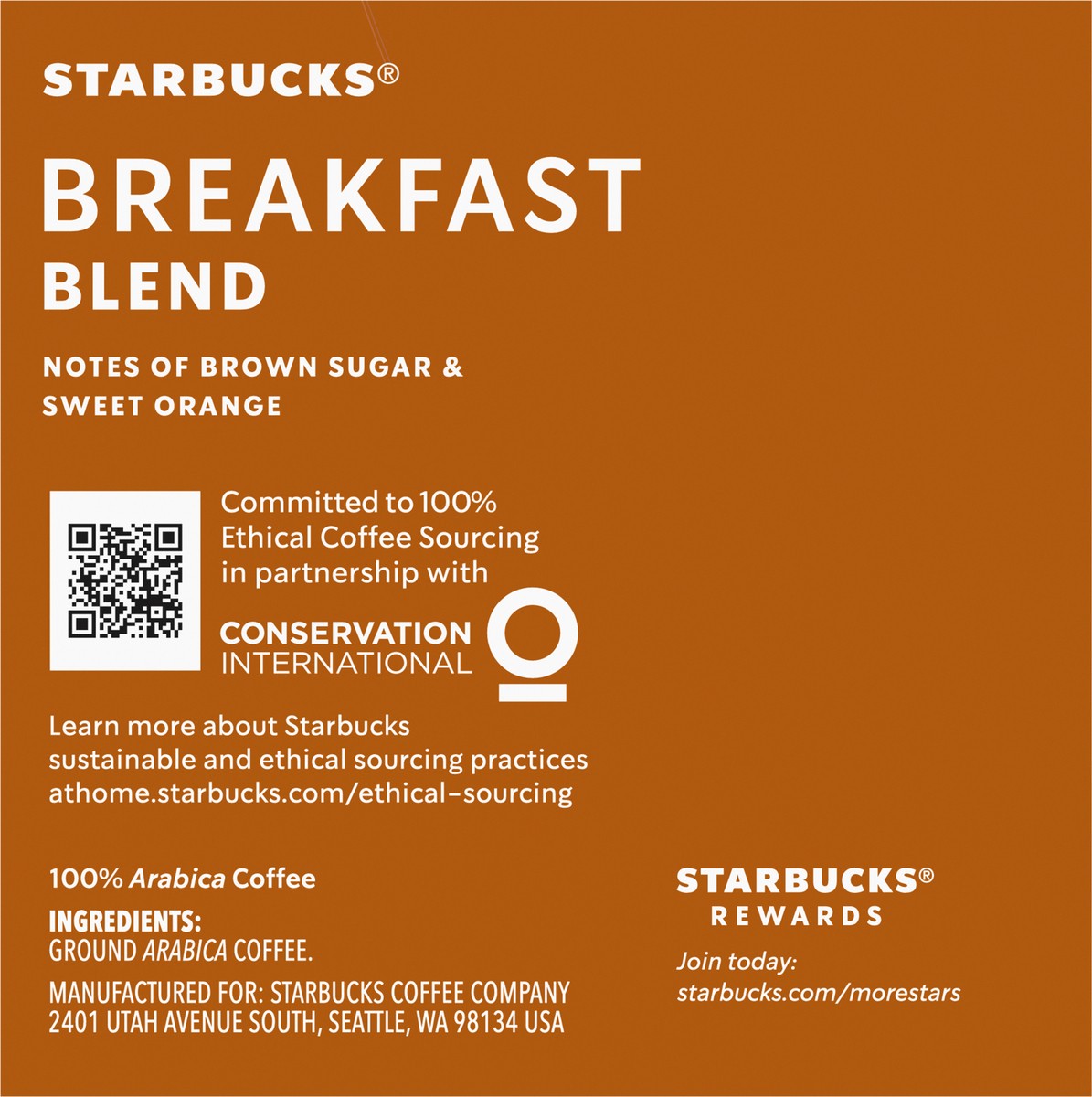 slide 5 of 9, Starbucks K-Cup Coffee Pods—Medium Roast Coffee—Breakfast Blend—100% Arabica—1 box (10 pods), 4.4 oz