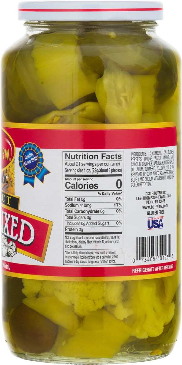 slide 4 of 12, Bell-View Select Hot Mixed Fancy Pickles 32 fl oz, 32 fl oz