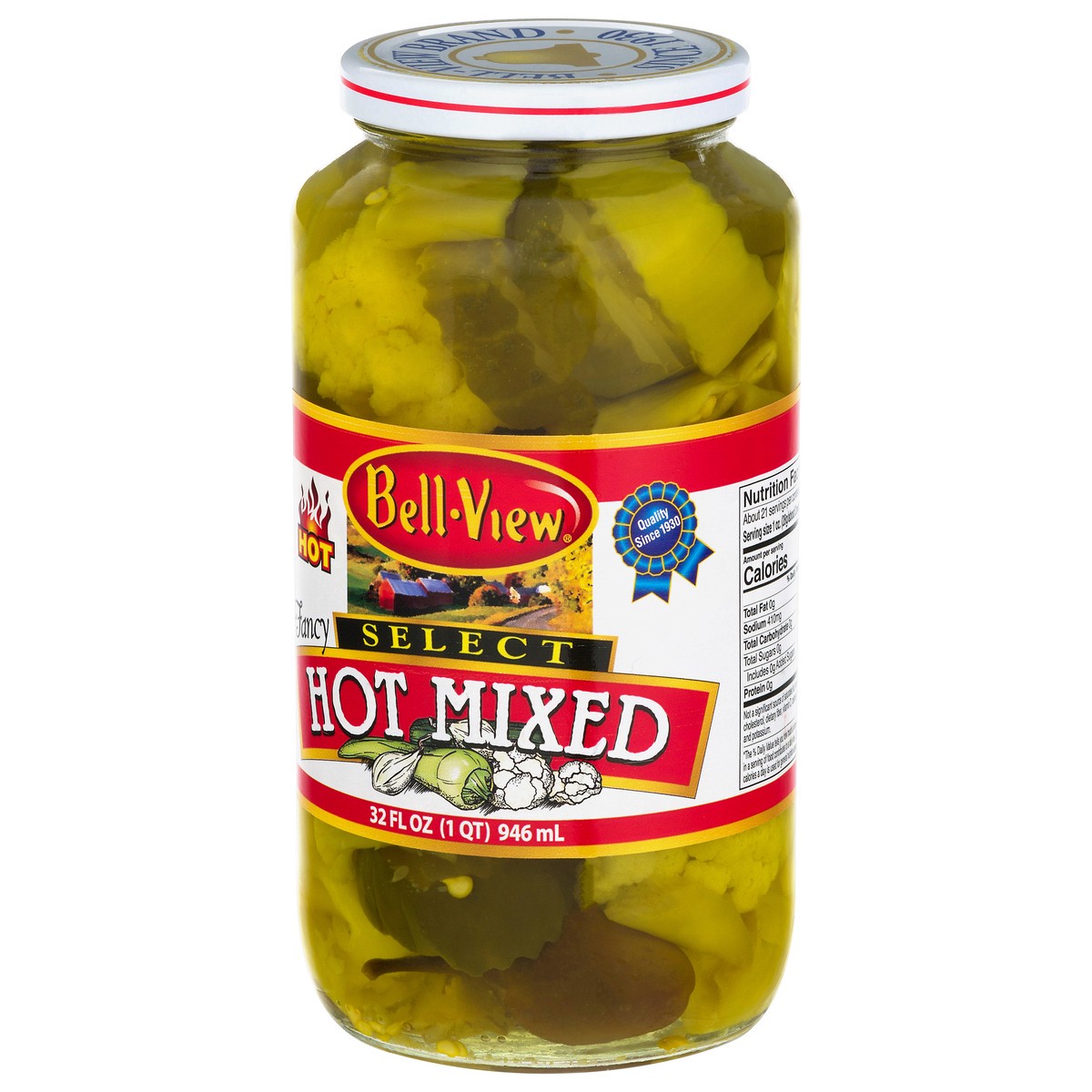 slide 7 of 12, Bell-View Select Hot Mixed Fancy Pickles 32 fl oz, 32 fl oz