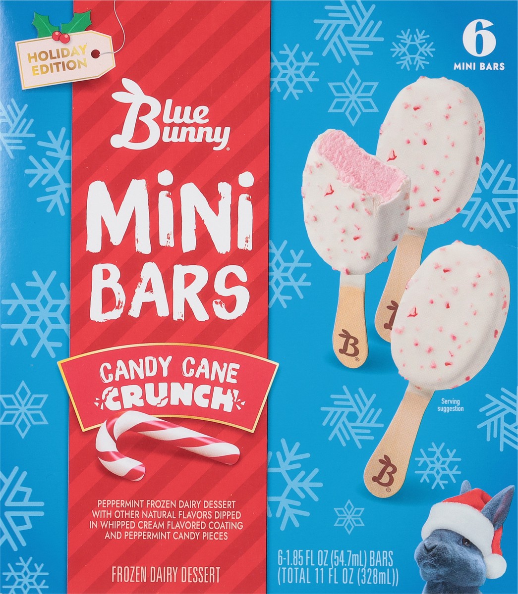 slide 6 of 14, Blue Bunny Candy Cane Crunch Mini Bars, 11 fl oz
