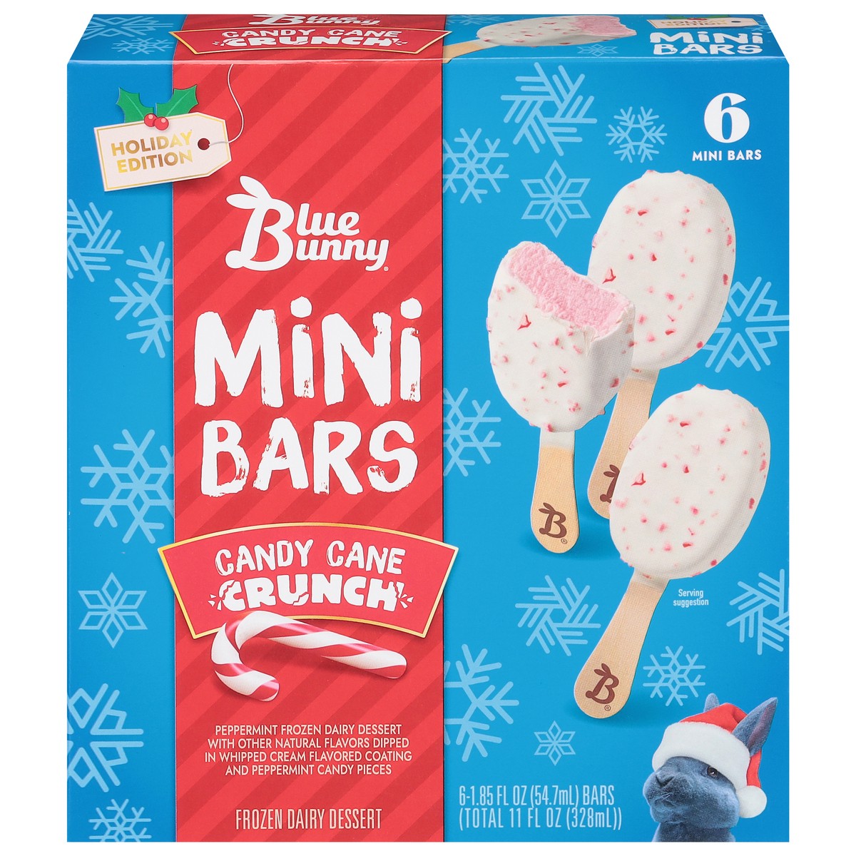 slide 7 of 14, Blue Bunny Candy Cane Crunch Mini Bars, 11 fl oz