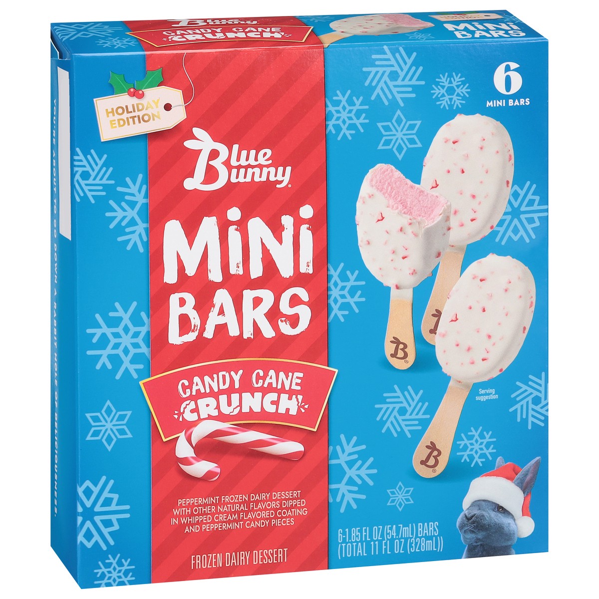 slide 11 of 14, Blue Bunny Candy Cane Crunch Mini Bars, 11 fl oz