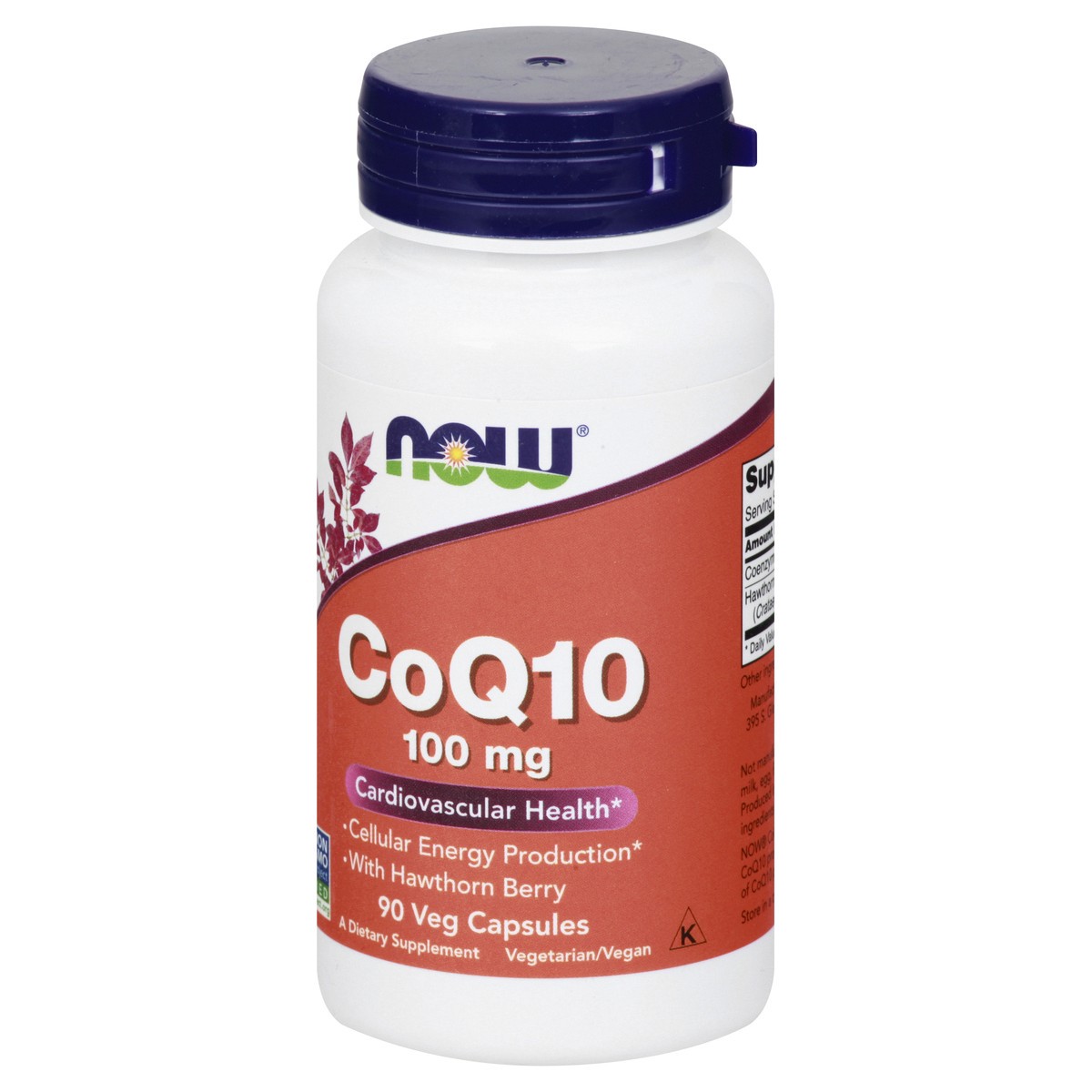 slide 7 of 9, NOW CoQ10 100 mg with Hawthorn Berry - 90 Veg Capsules, 90 ct