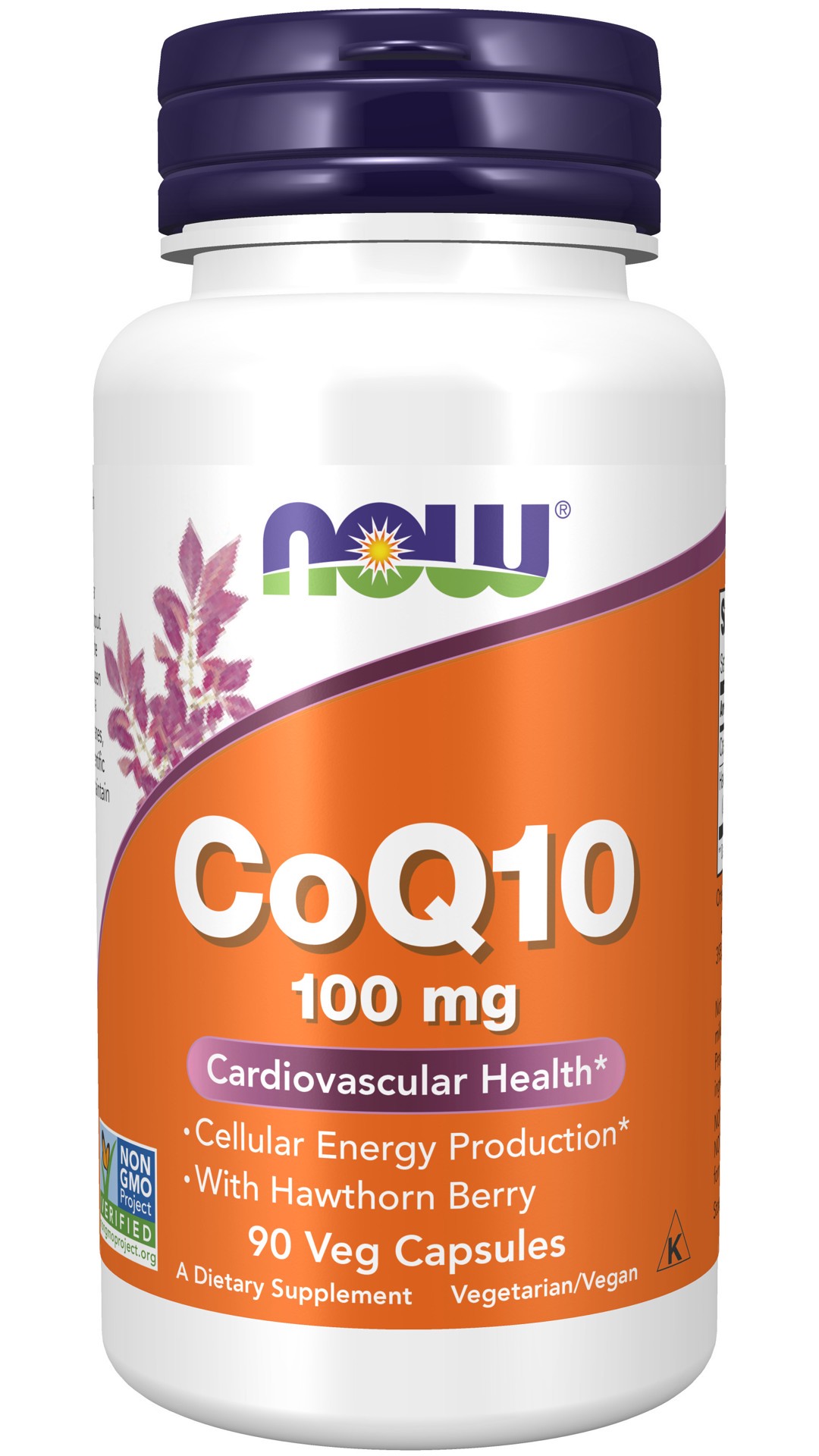 slide 1 of 9, NOW CoQ10 100 mg with Hawthorn Berry - 90 Veg Capsules, 90 ct