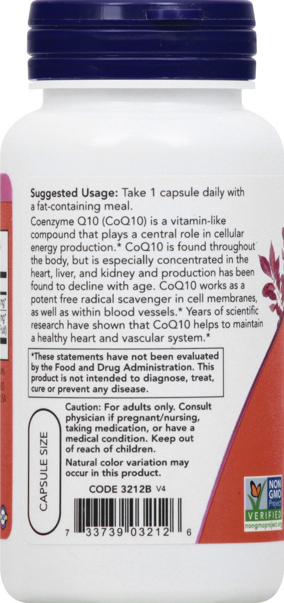 slide 6 of 9, NOW CoQ10 100 mg with Hawthorn Berry - 90 Veg Capsules, 90 ct