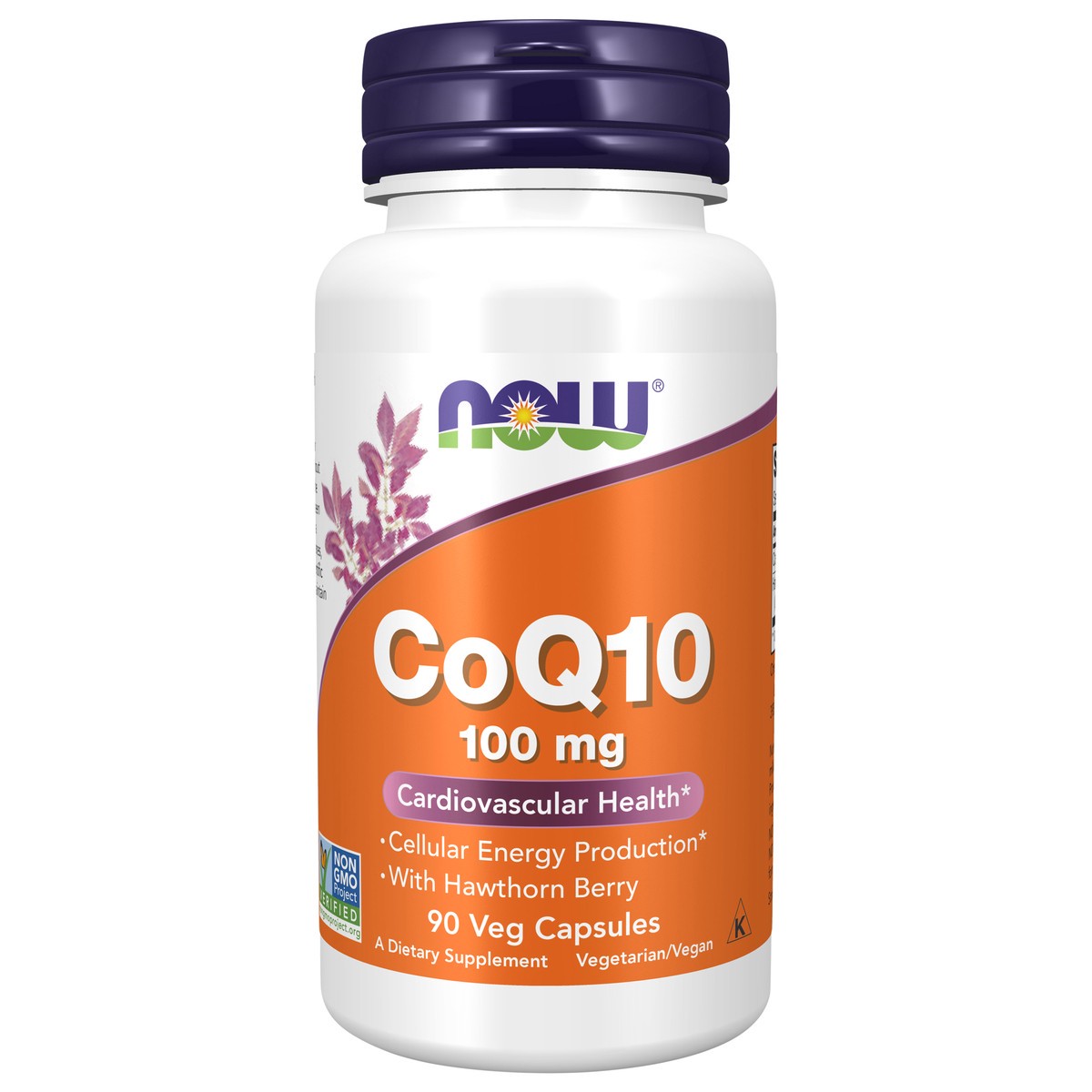 slide 1 of 9, NOW CoQ10 100 mg with Hawthorn Berry - 90 Veg Capsules, 90 ct