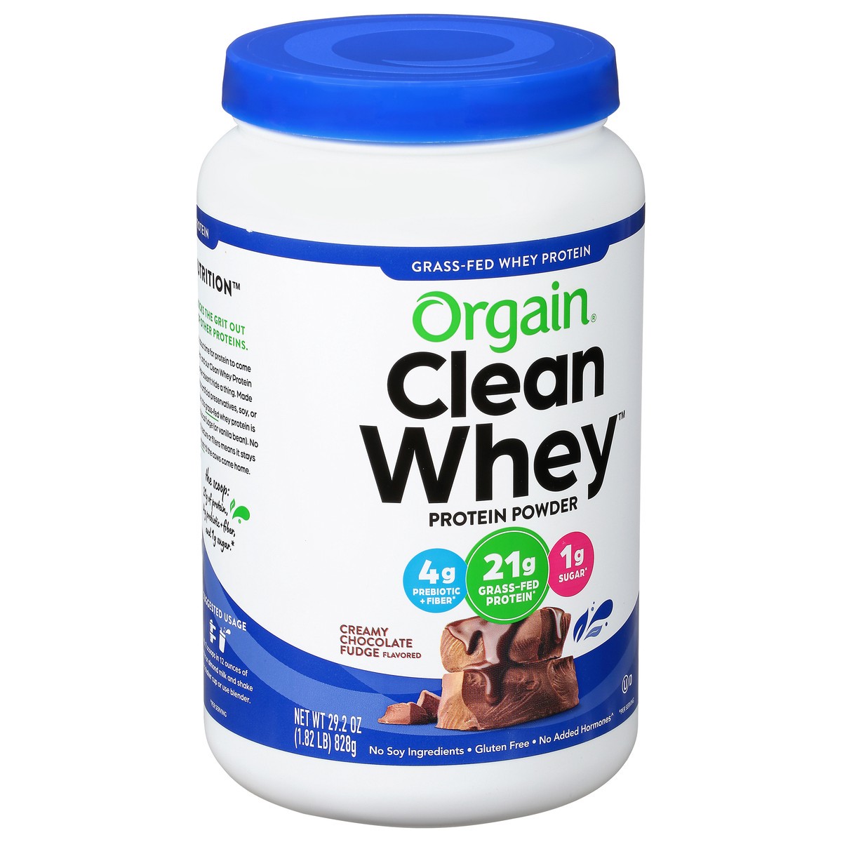 slide 8 of 11, Orgain Grass Fed 21g Whey Protein Powder- Pasture Raised, Non-GMO, Chocolate Fudge 1.82lb, 29.2 oz