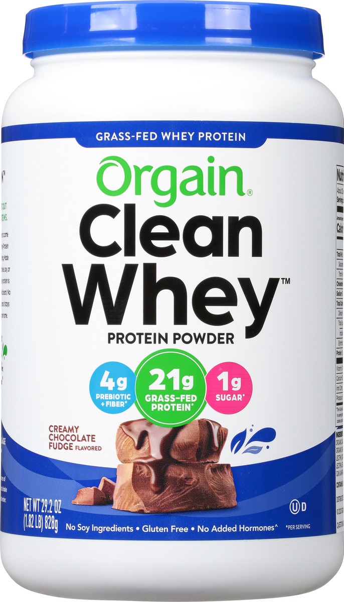 slide 10 of 11, Orgain Grass Fed 21g Whey Protein Powder- Pasture Raised, Non-GMO, Chocolate Fudge 1.82lb, 29.2 oz