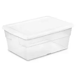 Sterilite Clear Storage Box with Lid White
