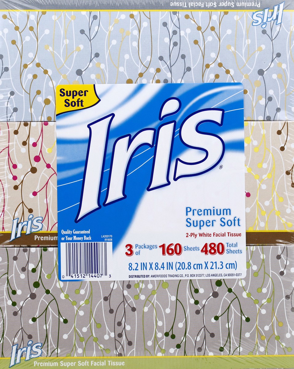 slide 1 of 8, IRIS White Facial Tissue 480 ea, 480 ct